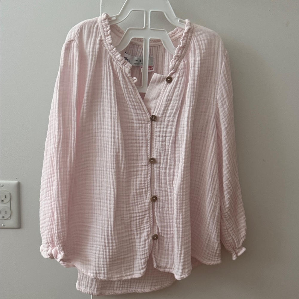 Zara Light Pink Kids Button Down Shirt